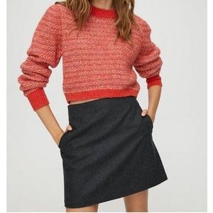 Aritzia Wilfred Wool Pocket Mini Skirt, Charcoal Grey, size 0